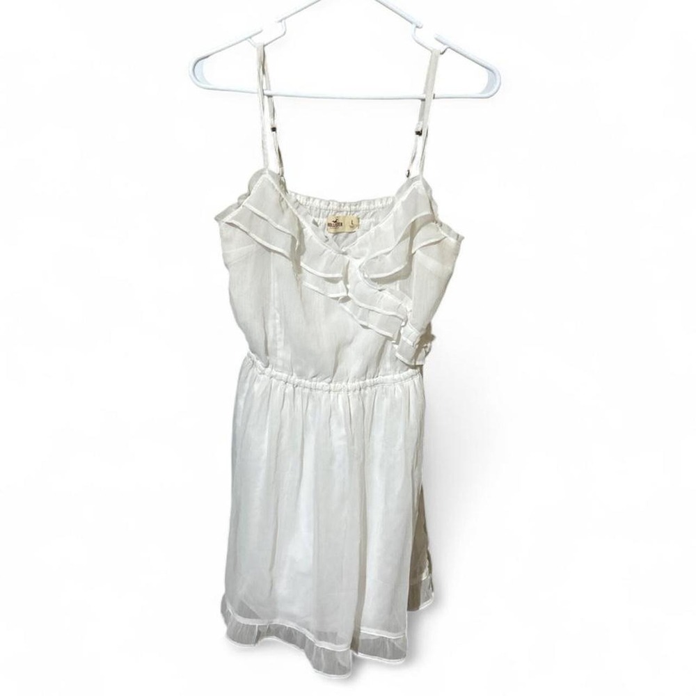 Hollister Co. white chiffon ruffle cami dress - L